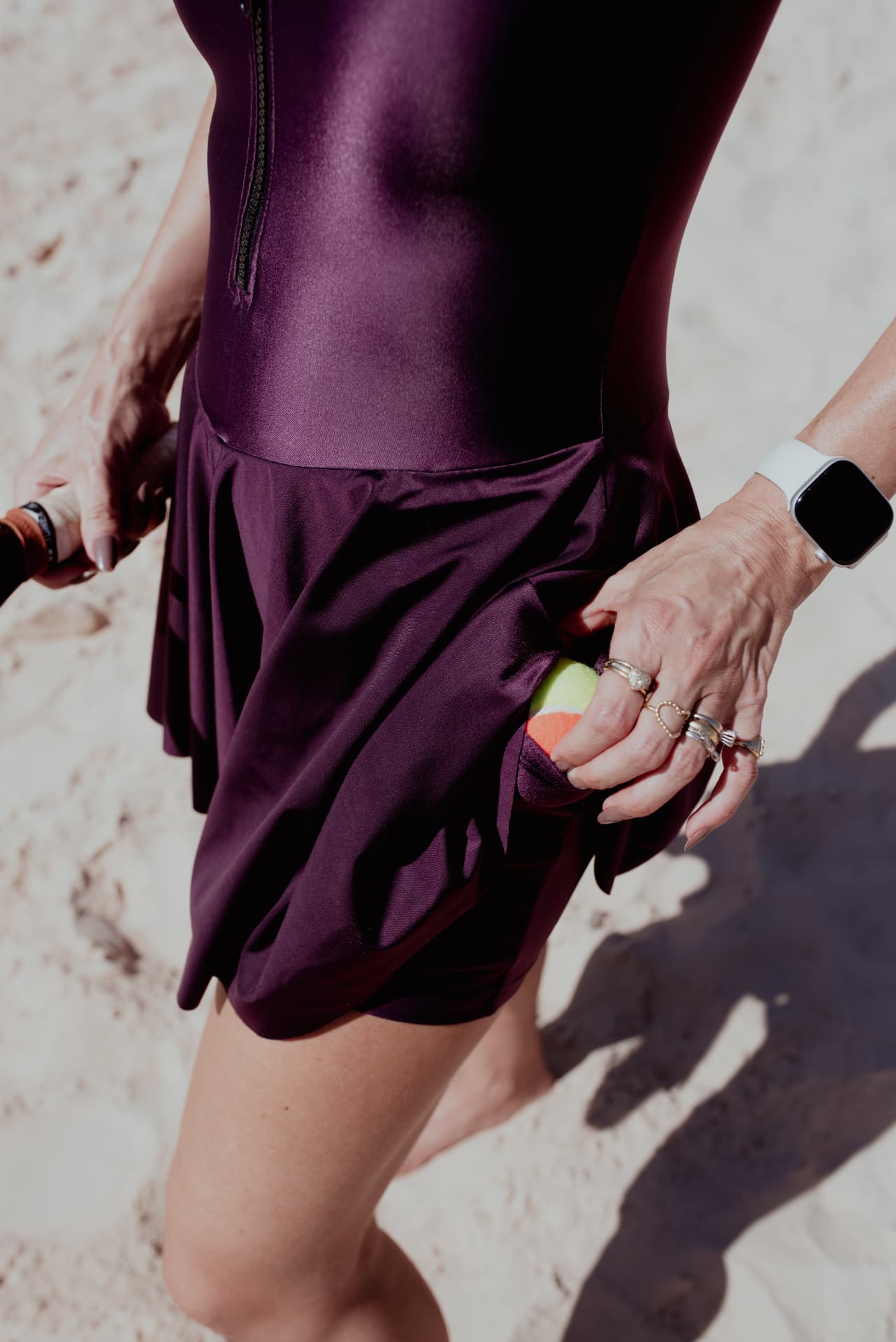 Vestido vinho LABRUN com bolso para bolinha